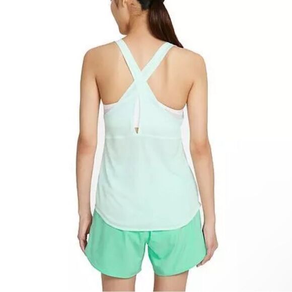 NIKE Dri Fit Breathe Running Tank Top Shirt Mint Green CZ9608-394 Women’s Large - Picture 2 of 9